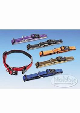 Nobby obojek nylon 20-30cm/10mm SOFT GRIP hnědý 1ks